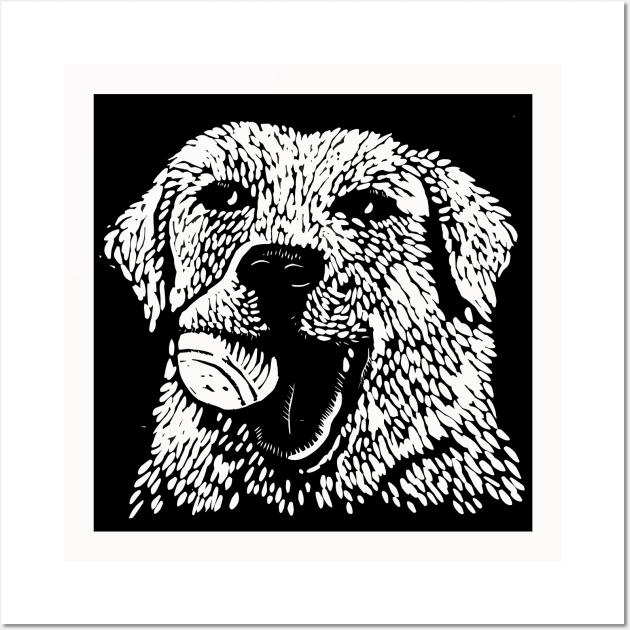 Yellow Lab with Ball Wall Art by HelenDBVickers